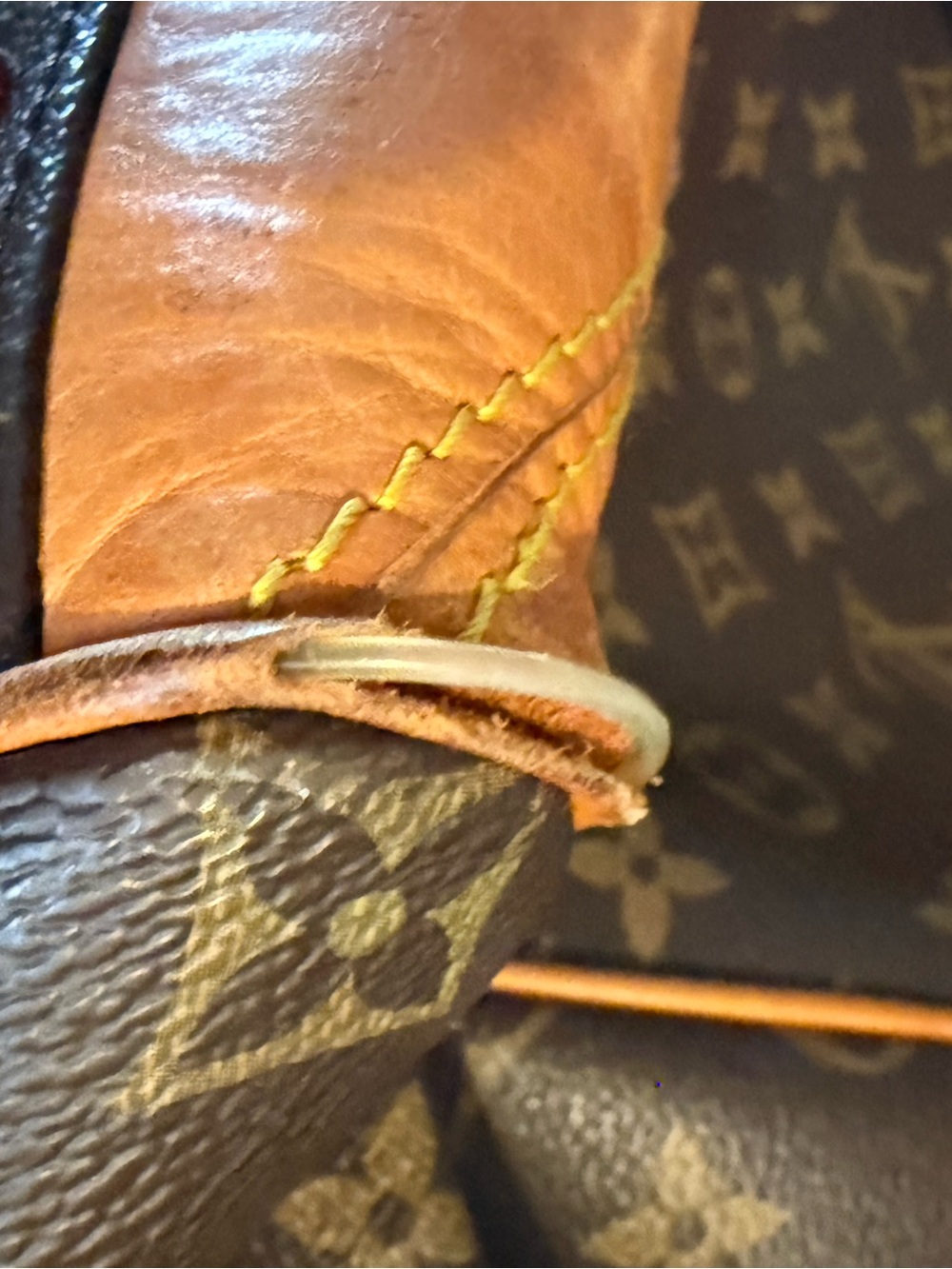 Louis Vuitton Brown Monogram Canvas LARGE Satchel with Tan Leather Trim PROJECT - Picture 11 of 15